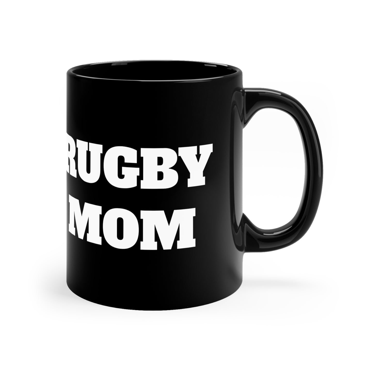 Rugby MOM Black Coffee Mug, 11oz