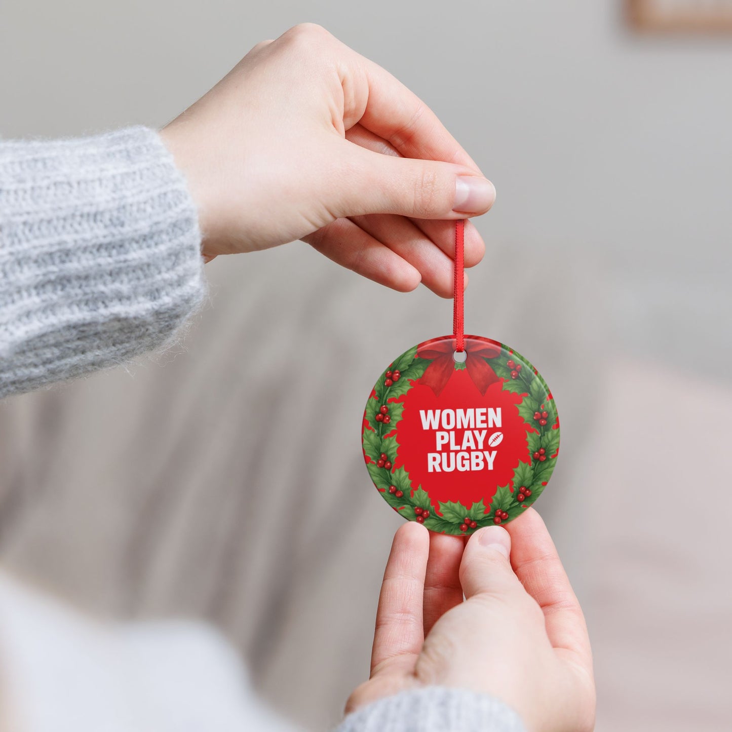 Rugby Christmas Ornament