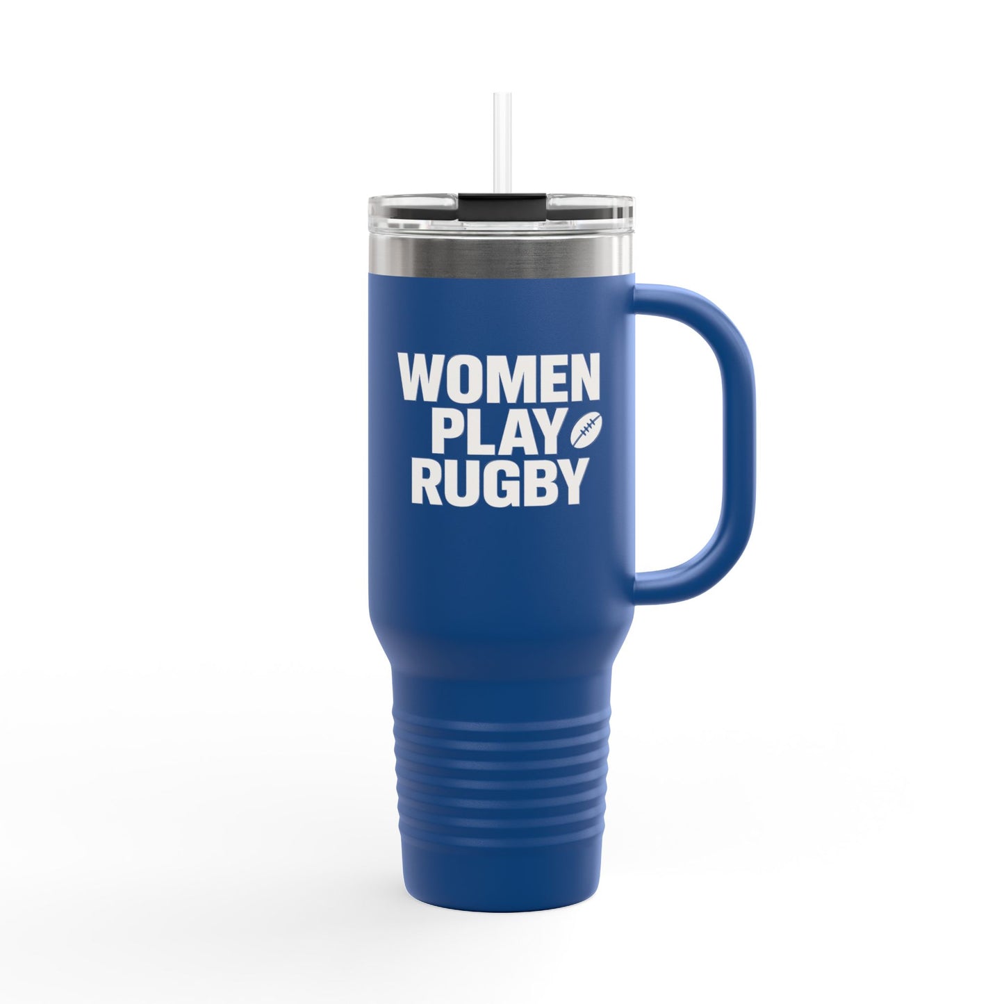 Women's Rugby Insulated Travel Mug, 40oz - Sports Drinkware, Travel Cup, Gift for Athletes, Coffee Tumbler, Reusable Beverage Container