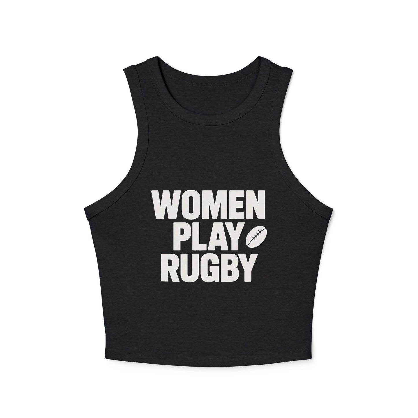 Women's Crop Tank Top - 'Women Play Rugby'