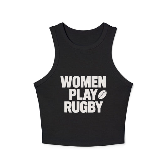 Women's Crop Tank Top - 'Women Play Rugby'