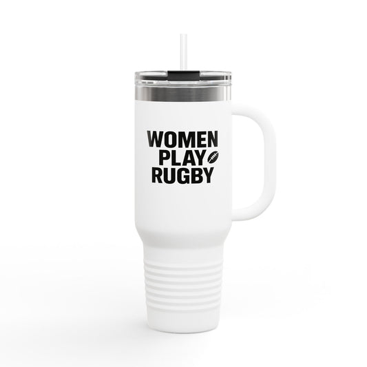 Women's Rugby Insulated Travel Mug, 40oz - Sports Drinkware, Travel Cup, Gift for Athletes, Coffee Tumbler, Reusable Beverage Container