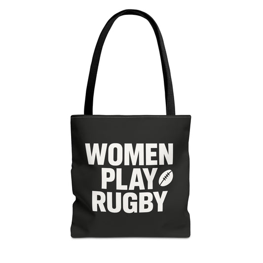 Women Play Rugby Tote Bag, Sports Bag, Athletic Tote, Gift for Rugby Fans, Women's Empowerment, Eco-friendly Bag
