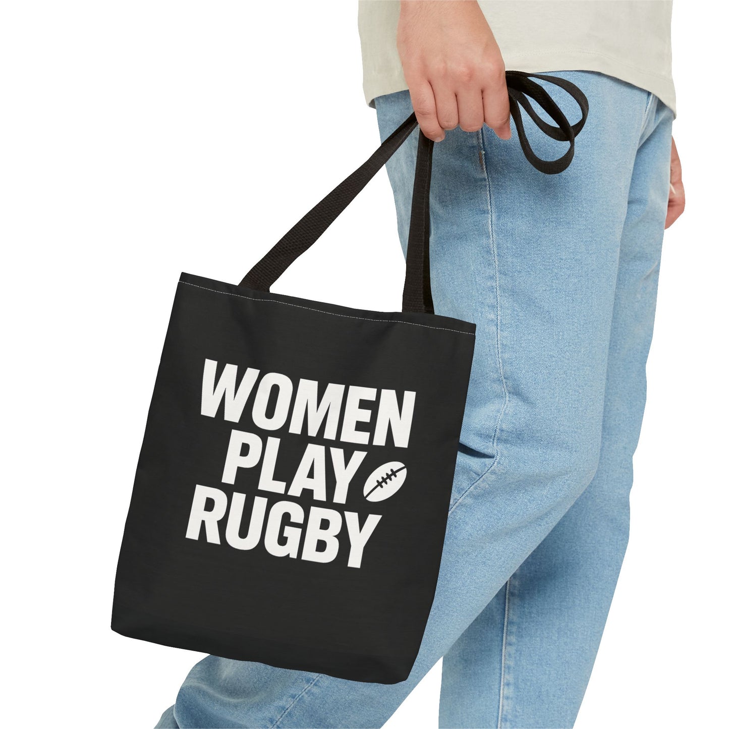 Women Play Rugby Tote Bag, Sports Bag, Athletic Tote, Gift for Rugby Fans, Women's Empowerment, Eco-friendly Bag