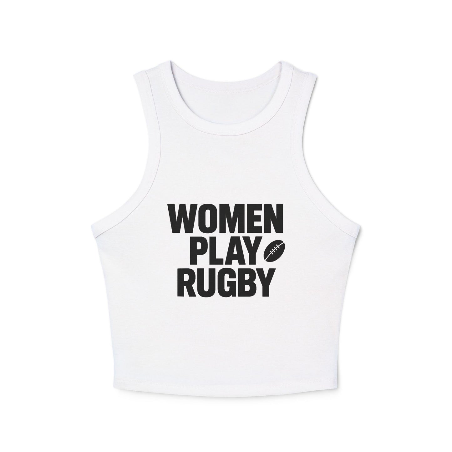 Women's Crop Tank Top - 'Women Play Rugby'