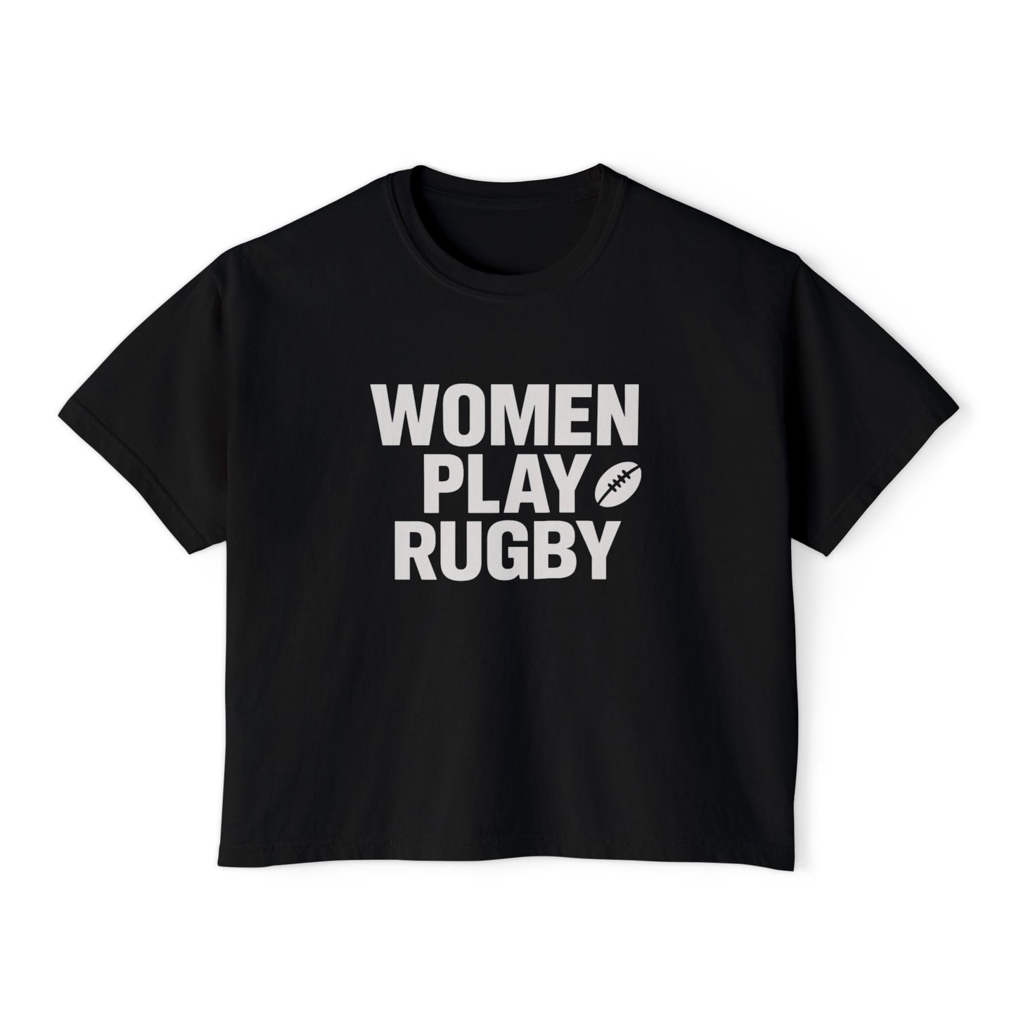 Empowering Women’s Rugby Boxy Tee - Sporty, Casual, Feminine Statement Tee for Game Day, Fitness, and Everyday Wear, Gift Idea