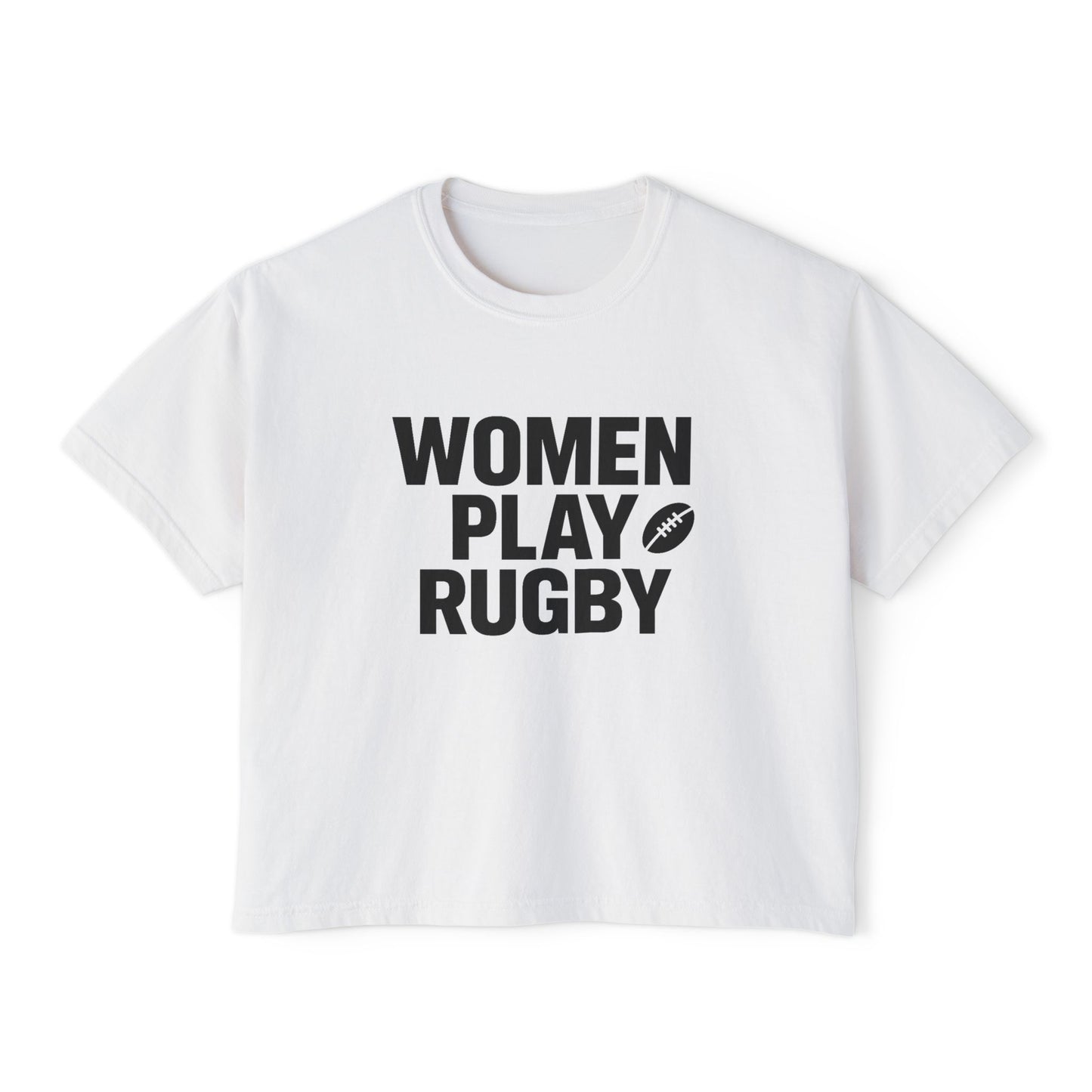 Empowering Women’s Rugby Boxy Tee - Sporty, Casual, Feminine Statement Tee for Game Day, Fitness, and Everyday Wear, Gift Idea
